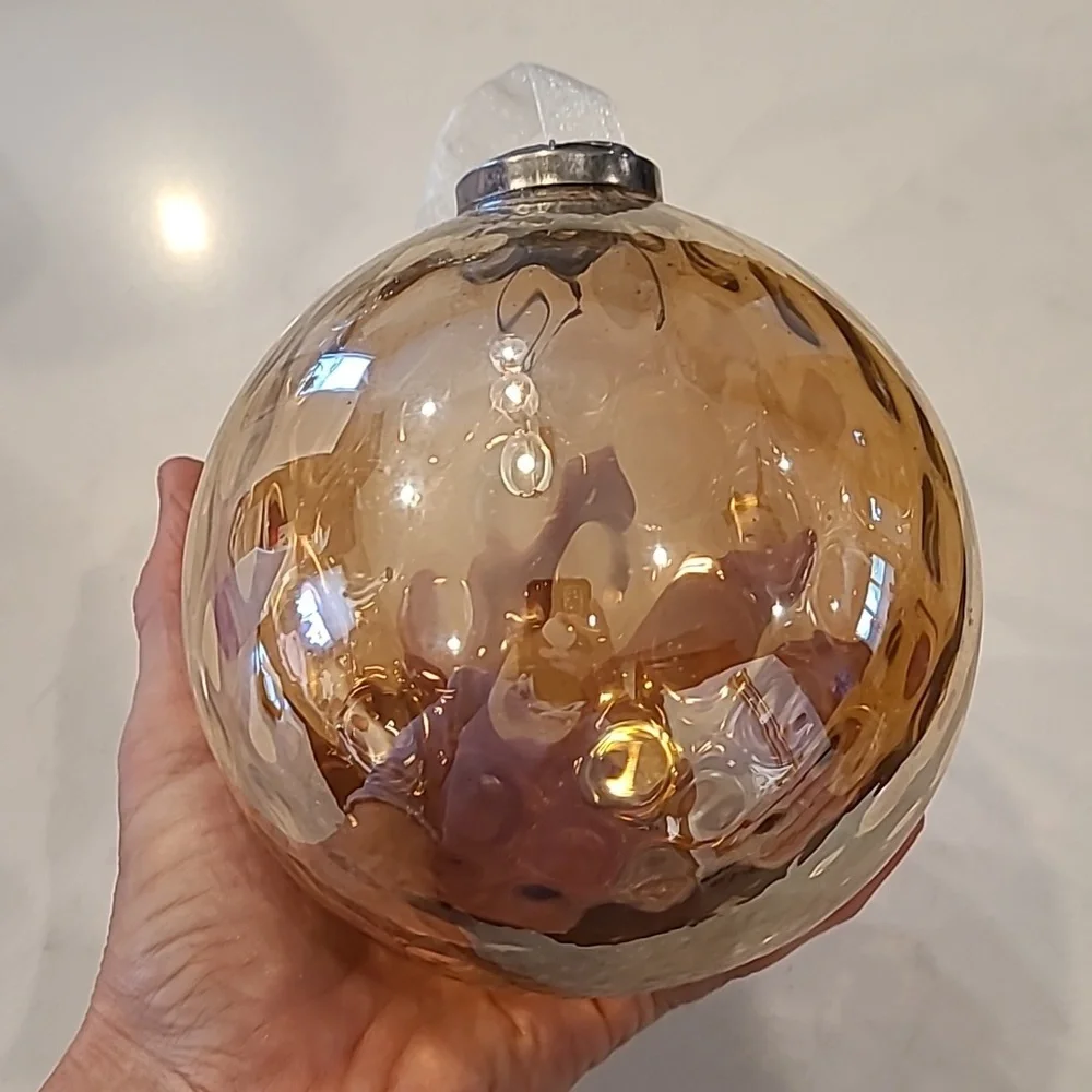 Champagne Gold Glass Heavy Ornament